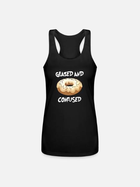 Glazed And Confused Donut - Women’s Performance Racerback Tank Top - black