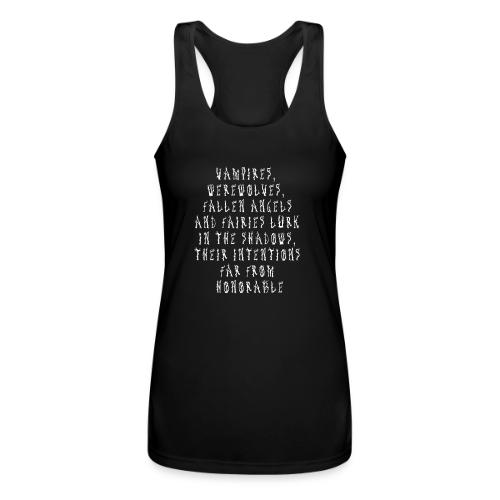 Vampires, werewolves, fallen angels and fairies lu - Women’s Performance Racerback Tank Top