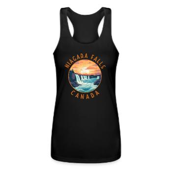 Niagara Falls Canada Retro Distressed Circle Vinta - Women’s Performance Racerback Tank Top - black - Front - AI Model Female 180 light (180cm)