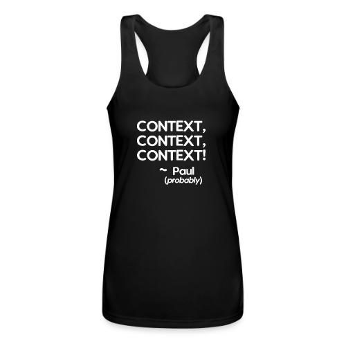 Context, Context, Context! - Women’s Performance Racerback Tank Top
