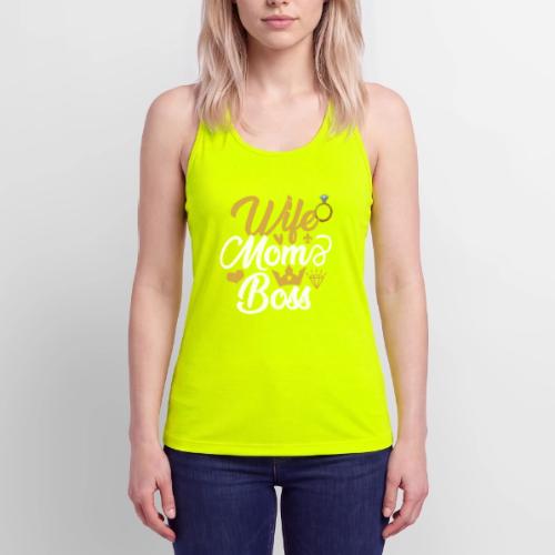 Wife Mom Boss design - Women’s Performance Racerback Tank Top
