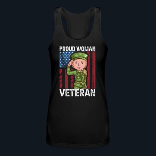 Proud Woman Veteran - Women’s Performance Racerback Tank Top