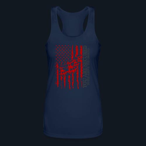 You are Secured To Fly Above The Ground - Women’s Performance Racerback Tank Top