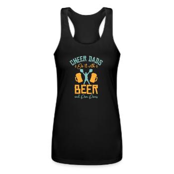 Cheerleader Proud Cheer Dad Cheerleading Beer - Women’s Performance Racerback Tank Top - black - Front - AI Model Female 180 light (180cm)
