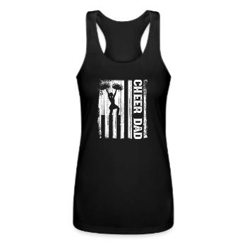 Cheerleader Proud Cheer Dad Cheerleading American - Women’s Performance Racerback Tank Top - black - Front - AI Model Female 180 light (180cm)