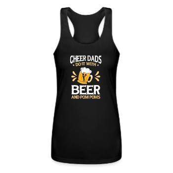Cheerleader Proud Cheer Dad Cheerleading Beer - Women’s Performance Racerback Tank Top - black - Front - AI Model Female 180 light (180cm)