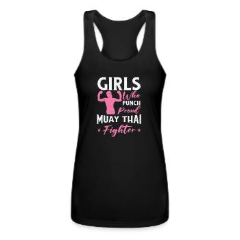 Journée internationale de la femme Muay Thai Girl Power - Camisole Racerback pour femmes - noir - Devant - AI Model Female 180 light (180cm)
