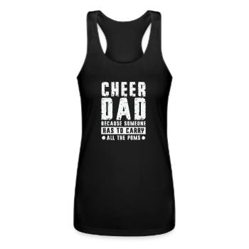Cheerleader Proud Cheer Dad Cheerleading Beer - Women’s Performance Racerback Tank Top - black - Front - AI Model Female 180 light (180cm)