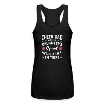 Cheerleader Proud Cheer Dad Cheerleading Beer - Women’s Performance Racerback Tank Top - black - Front - AI Model Female 180 light (180cm)