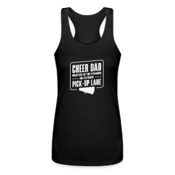 Cheerleader Proud Cheer Dad Cheerleading Beer - Women’s Performance Racerback Tank Top - black - Front - AI Model Female 180 light (180cm)