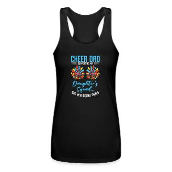 Cheerleader Proud Cheer Dad Cheerleading Beer - Women’s Performance Racerback Tank Top - black - Front - AI Model Female 180 light (180cm)