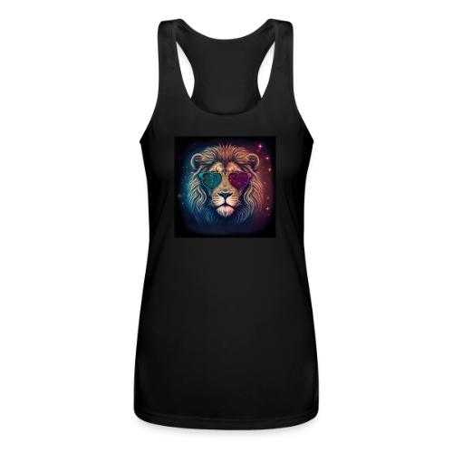 Jesus Lion of Judah wearing love glasses - Women’s Performance Racerback Tank Top