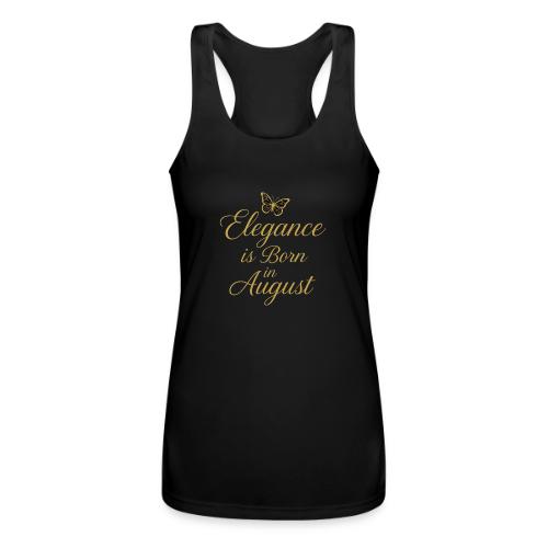 Elegance Is Born in August | Gold Butterfly - Women’s Performance Racerback Tank Top