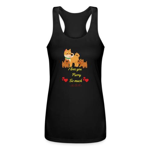 Cute Dog Family Love – “I Love You Purry So much - Women’s Performance Racerback Tank Top