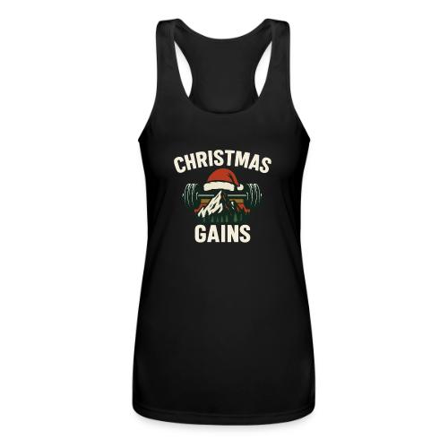 Christmas Gains – Santa Barbell Power - Women’s Performance Racerback Tank Top