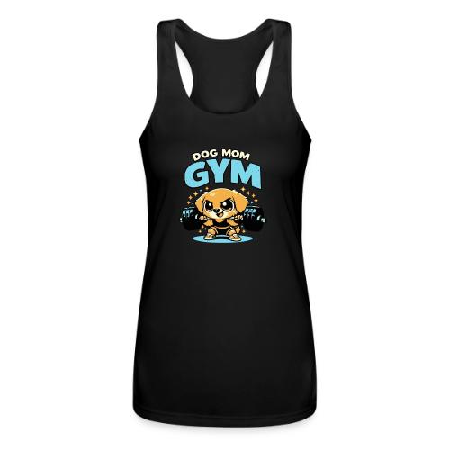 Chibi Dog Gym Workout - Women’s Performance Racerback Tank Top