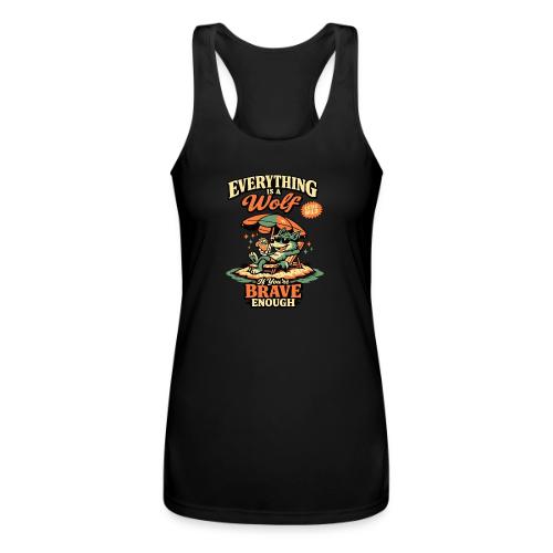 Everything Is A Wolf – Retro Chill - Women’s Performance Racerback Tank Top