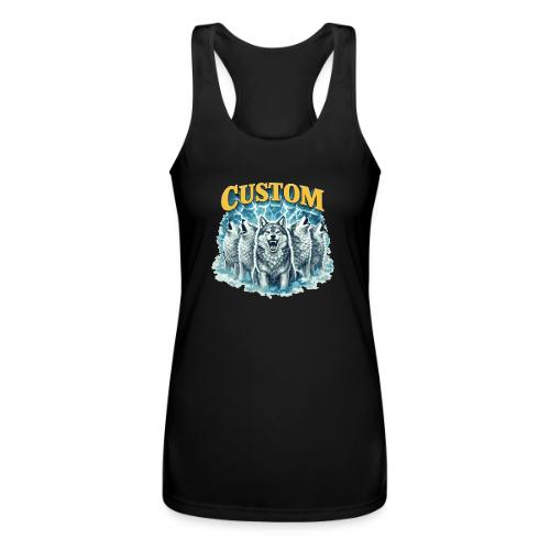 Custom Wolf Pack Howling Moon Vintage Wilderness - Women’s Performance Racerback Tank Top