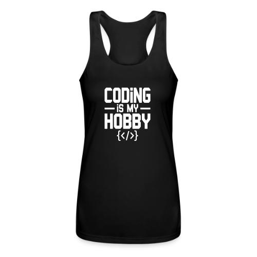 Coding Is My Hobby Typography - Women’s Performance Racerback Tank Top