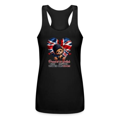 Proud to Be British Teddy Bear UK Patriot Gift - Women’s Performance Racerback Tank Top