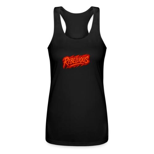 Rebellious Graffiti Neon Orange Streetwear T-Shirt - Women’s Performance Racerback Tank Top