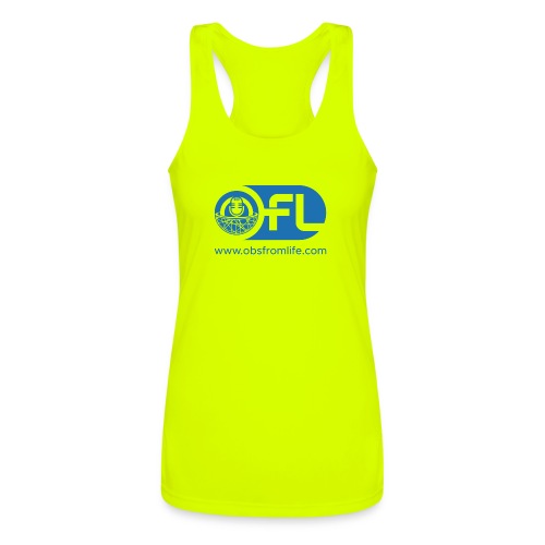 Observations from Life Logo with Web Address - Women’s Performance Racerback Tank Top