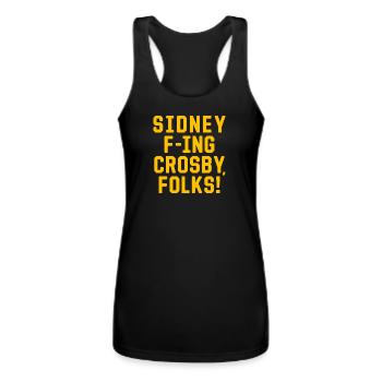 Sidney F'ing Crosby, Folks! - Women’s Performance Racerback Tank Top - black - Front - AI Model Female 180 light (180cm)