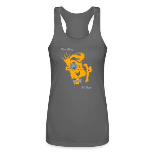 We Slay All Day Shiny Shirt Metallic Silver & Gold - Women’s Performance Racerback Tank Top
