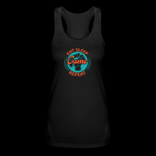Eat, Sleep, Game, Repeat! (Fist) - Women’s Performance Racerback Tank Top