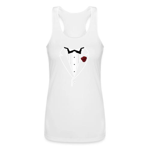 Tuxedo w/White Lapel - Women’s Performance Racerback Tank Top