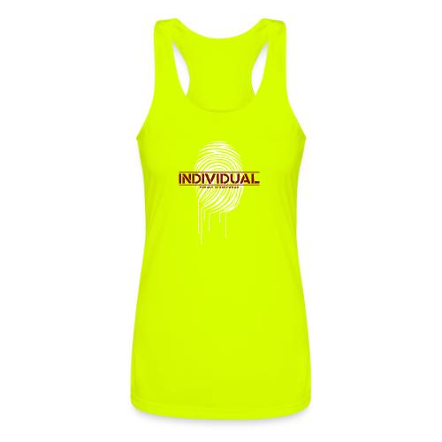 individual - white - Women’s Performance Racerback Tank Top