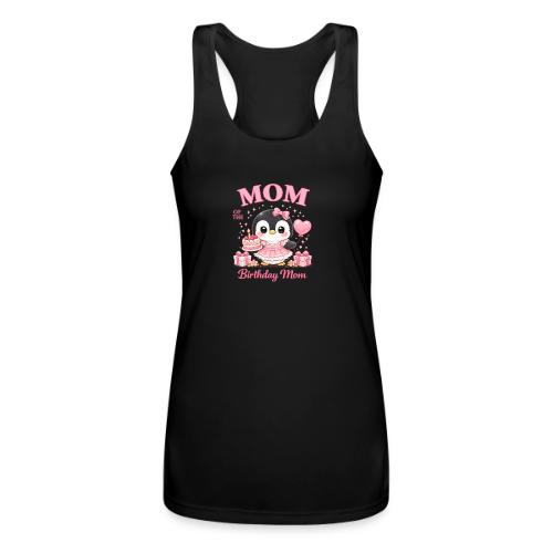 Cute Penguin Birthday Mom Kawaii Cake Balloon Gift - Women’s Performance Racerback Tank Top