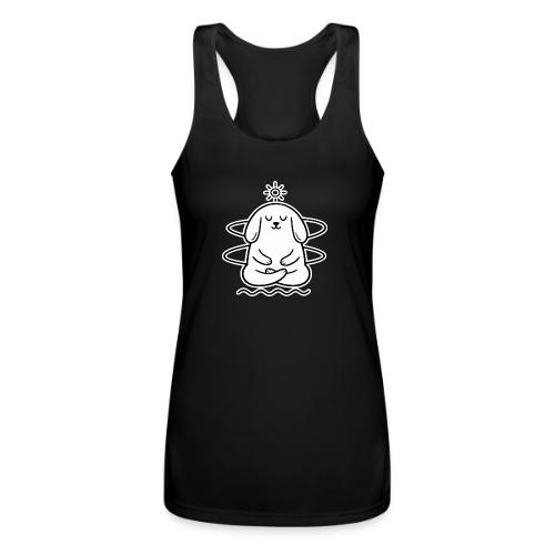 Cute Meditating Bunny Zen Yoga Animal - Women’s Performance Racerback Tank Top