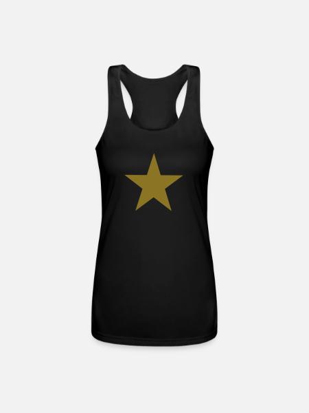 Star - Women’s Performance Racerback Tank Top - black