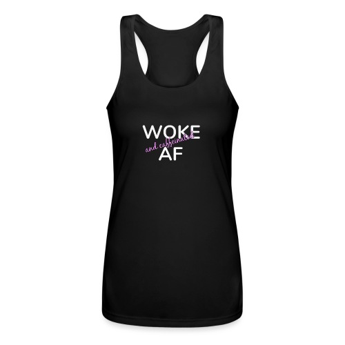 Woke & Caffeinated AF - Women’s Performance Racerback Tank Top