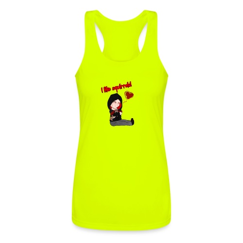 I like Squirrels (With Text) - Women’s Performance Racerback Tank Top