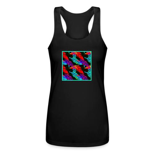 Neon Luminous Foliage Elegance - Women’s Performance Racerback Tank Top