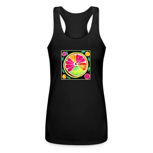 Neon Citrus Fruit Fiesta - Women’s Performance Racerback Tank Top