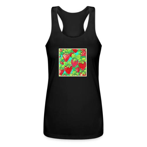 Strawberry Pop Art Pattern - Women’s Performance Racerback Tank Top