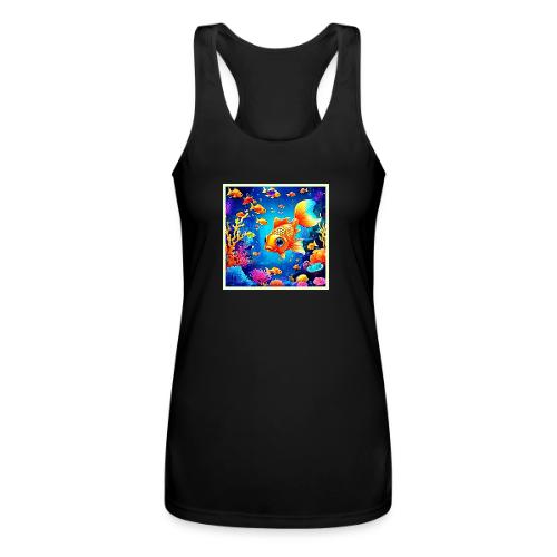 Vibrant Underwater Fish World Design - Women’s Performance Racerback Tank Top