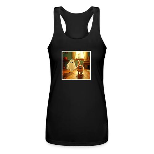 Funny Kitten Spooky Friend - Women’s Performance Racerback Tank Top