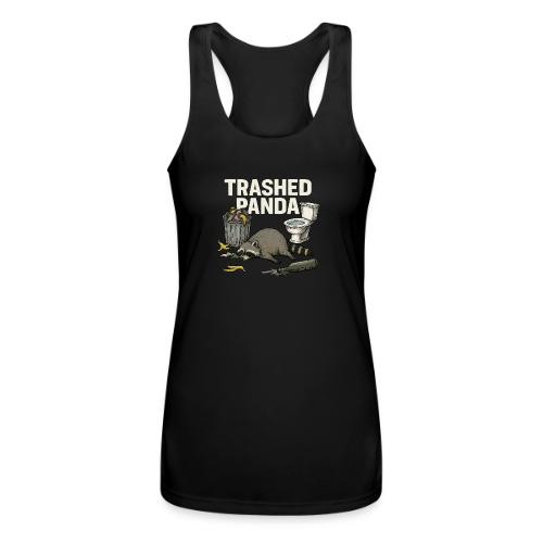 Trashed Panda – Funny Drunk Raccoon Cartoon - Women’s Performance Racerback Tank Top