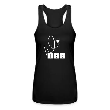 Wise - Women’s Performance Racerback Tank Top - black - Front - AI Model Female 180 light (180cm)