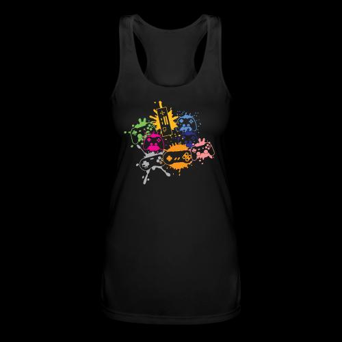 Colorful Controller Splash Art - Women’s Performance Racerback Tank Top