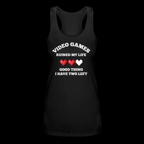 Video Games Ruined My Life (2 Hearts Left) - Women’s Performance Racerback Tank Top