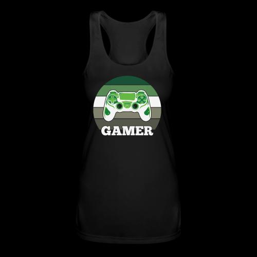 Green Sunset Gamer - Women’s Performance Racerback Tank Top