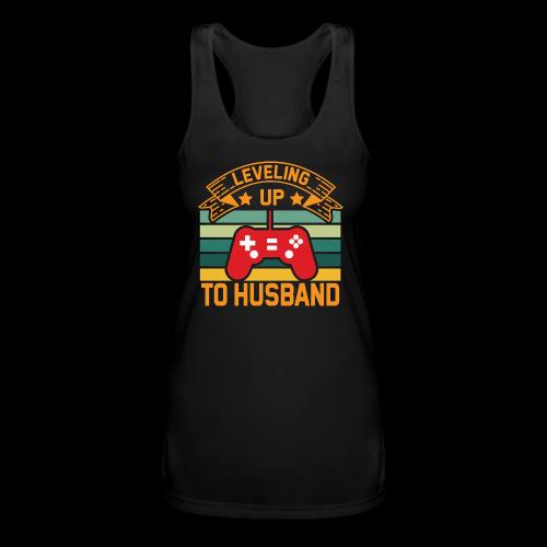 Leveling Up To Husband - Women’s Performance Racerback Tank Top