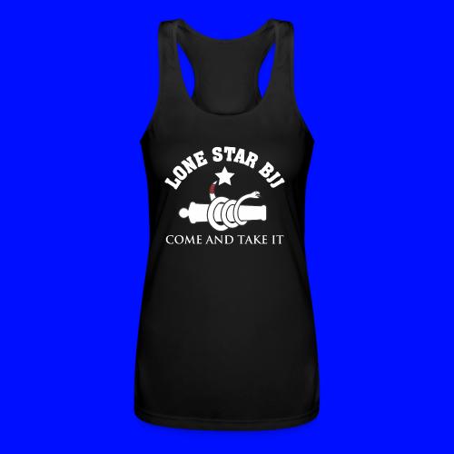 Lone Star BJJ - Come and Take It - White and Red - Women’s Performance Racerback Tank Top