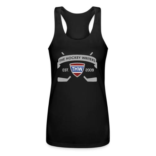 The Hockey Writers Est. 2009 Banner Logo - grey - Women’s Performance Racerback Tank Top