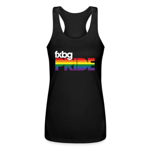 FXBG PRIDE Logo - WHITE - Women’s Performance Racerback Tank Top